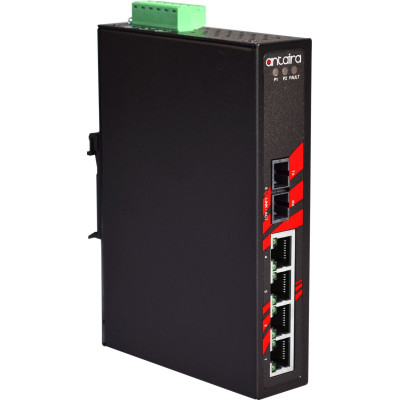 Antaira LNX-0501 5-Port Unmanaged Ethernet Switch, 100Fx SC Port